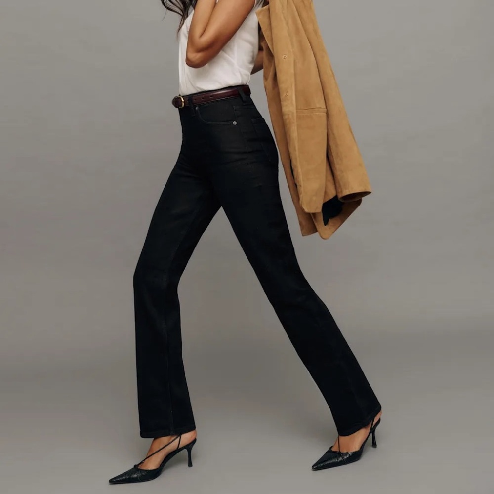 Reformation Jax Stretch High Rise Jeans Black NWT Size 28